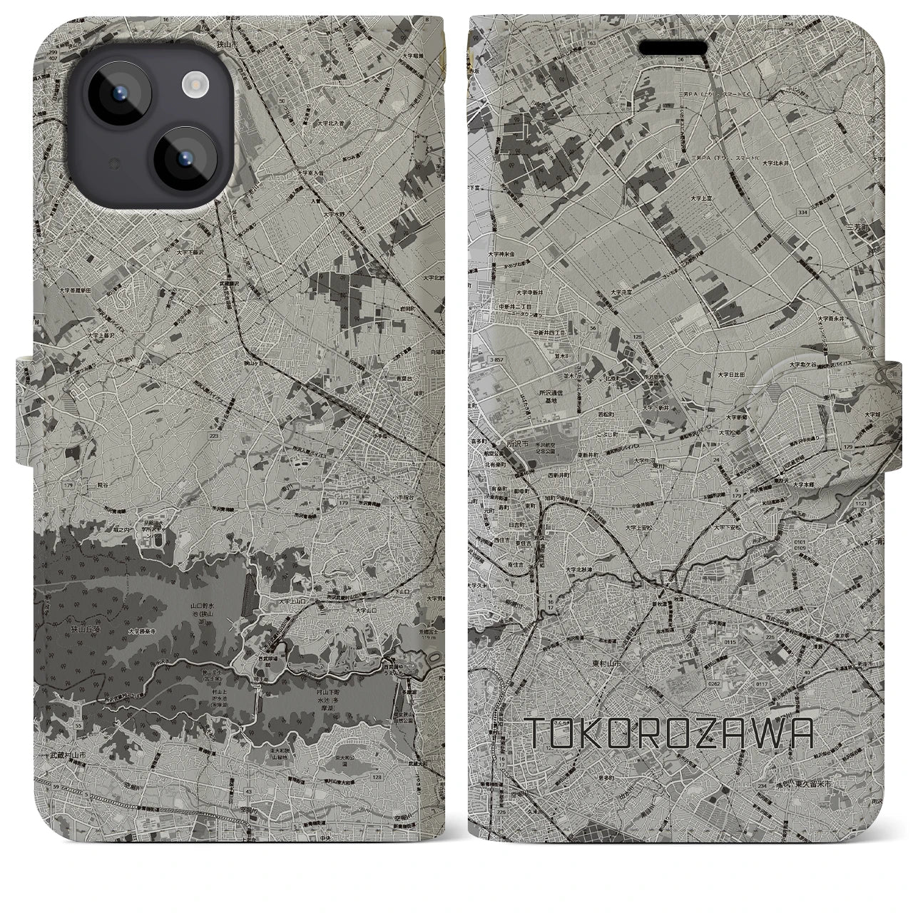 【所沢3(埼玉県)】地図柄iPhoneケース(手帳タイプ)