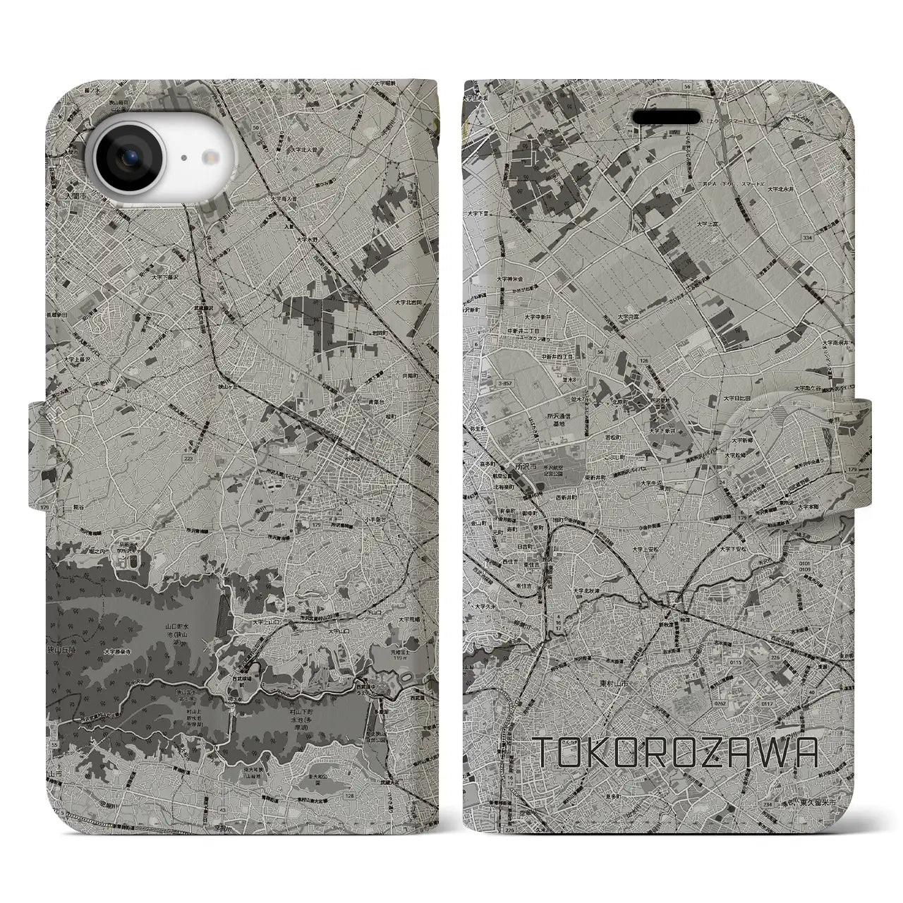 【所沢3(埼玉県)】地図柄iPhoneケース(手帳タイプ)