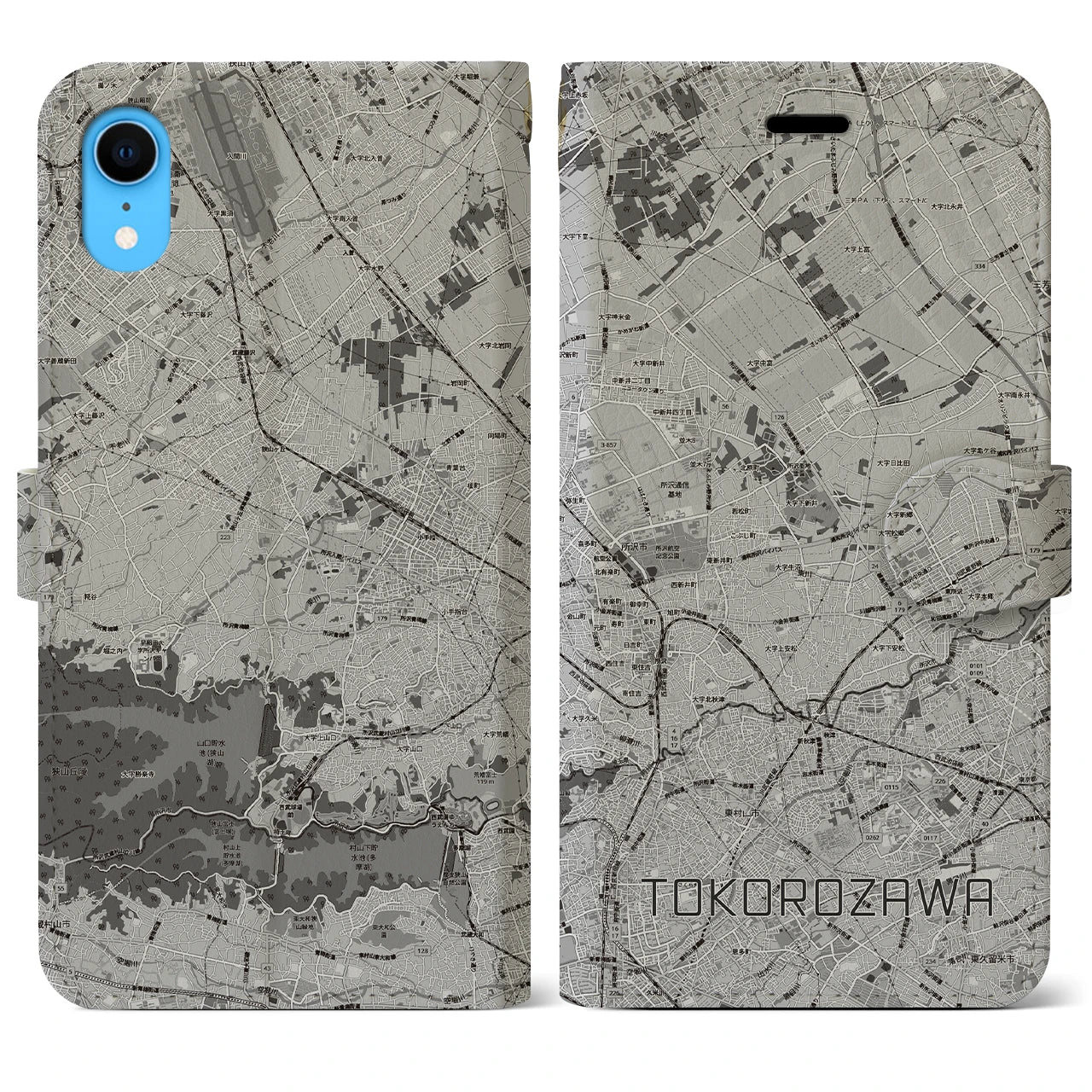 【所沢3(埼玉県)】地図柄iPhoneケース(手帳タイプ)