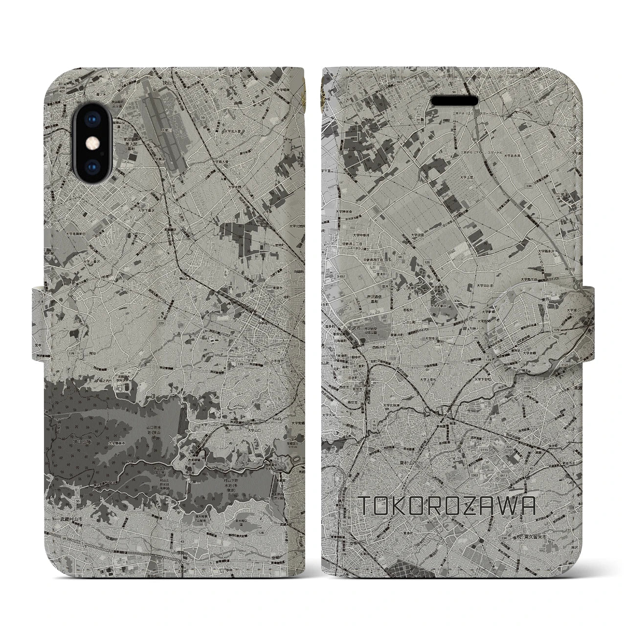 【所沢3(埼玉県)】地図柄iPhoneケース(手帳タイプ)