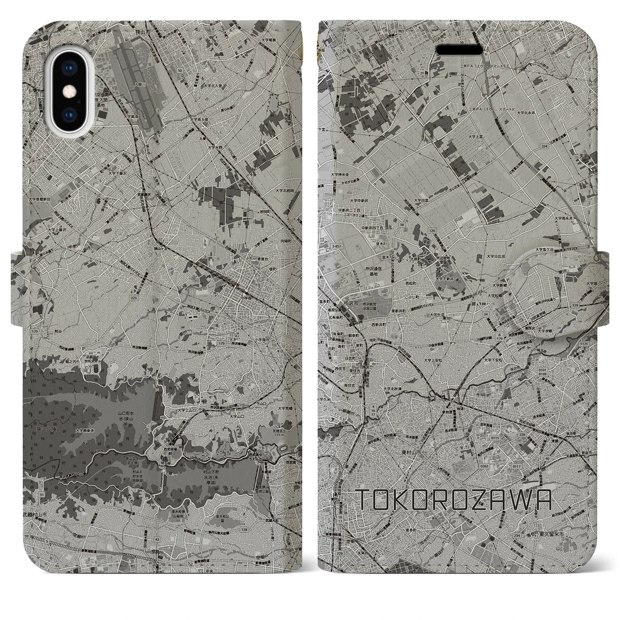 【所沢3(埼玉県)】地図柄iPhoneケース(手帳タイプ)