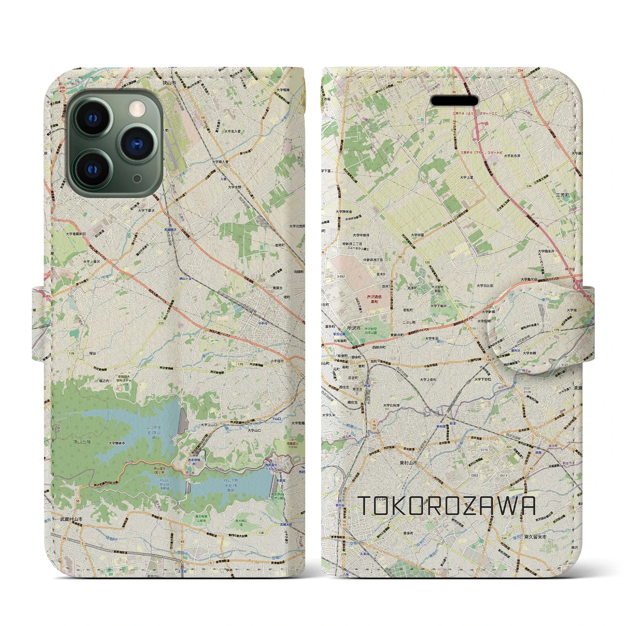 【所沢3(埼玉県)】地図柄iPhoneケース(手帳タイプ)