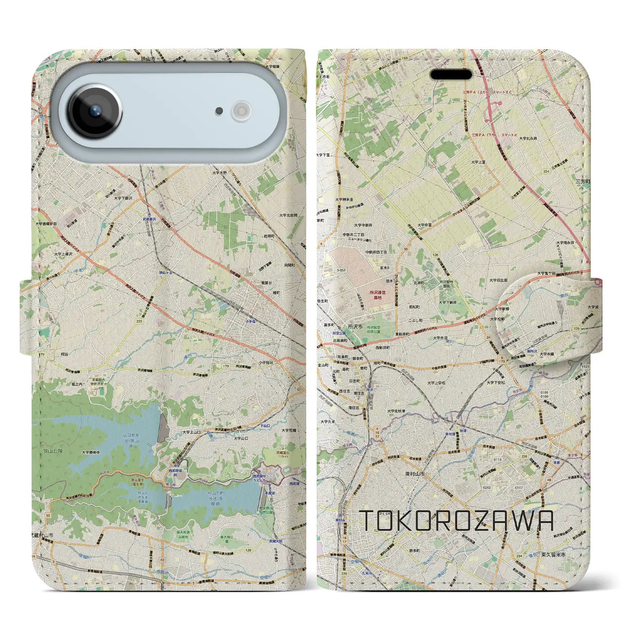 【所沢3(埼玉県)】地図柄iPhoneケース(手帳タイプ)