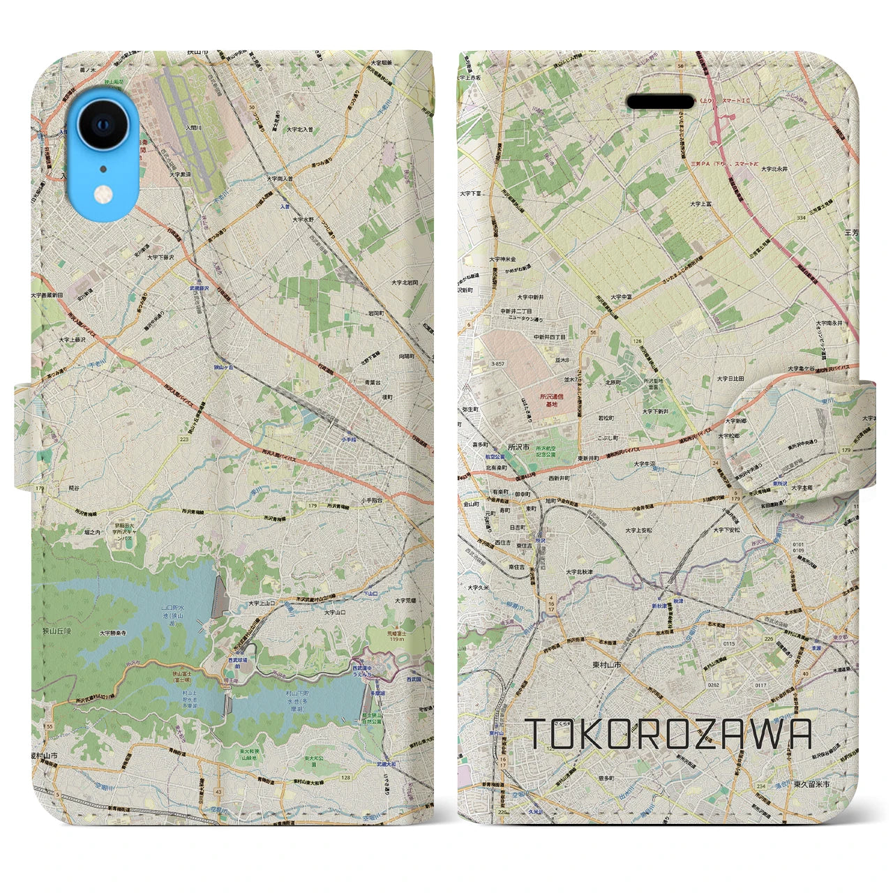 【所沢3(埼玉県)】地図柄iPhoneケース(手帳タイプ)