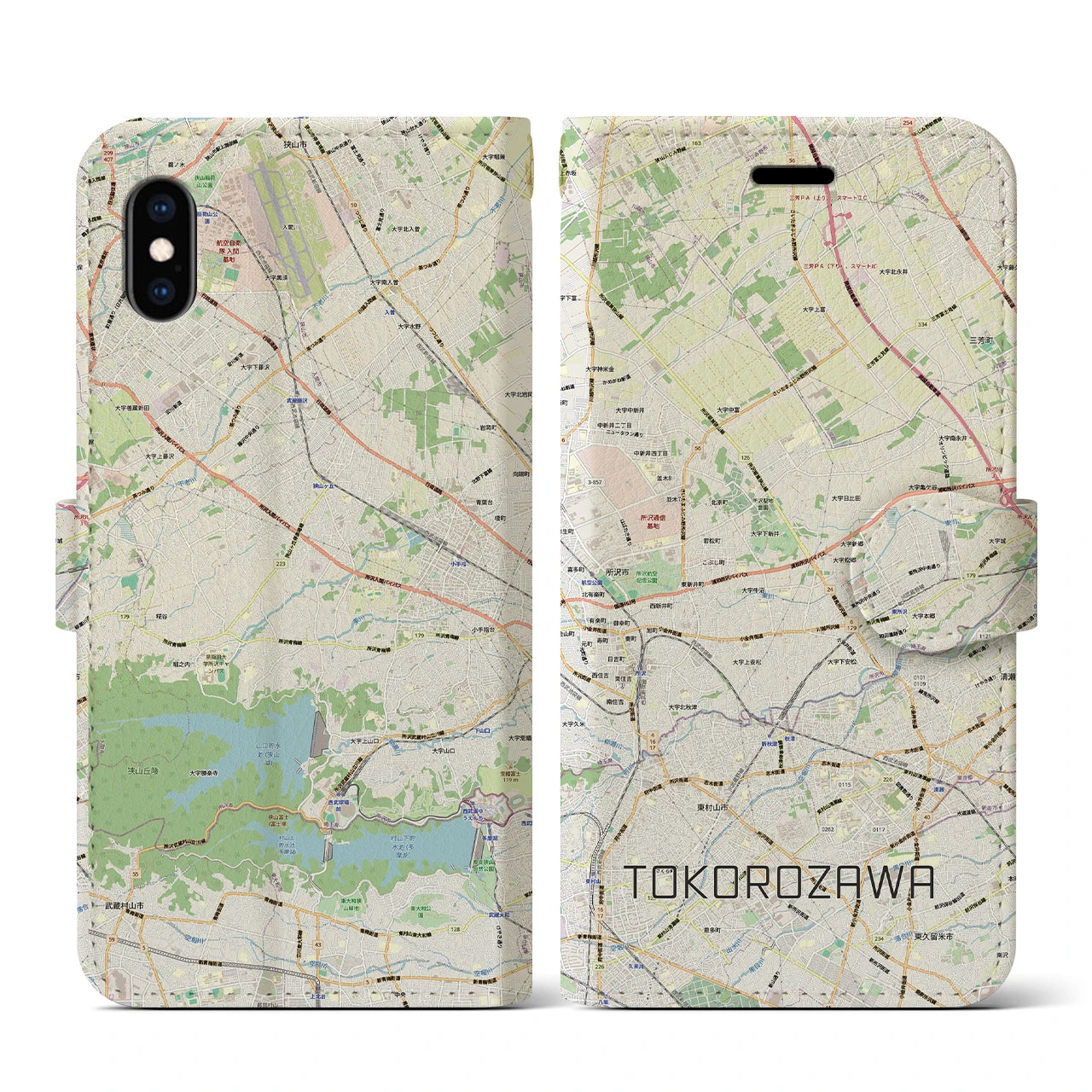 【所沢3(埼玉県)】地図柄iPhoneケース(手帳タイプ)