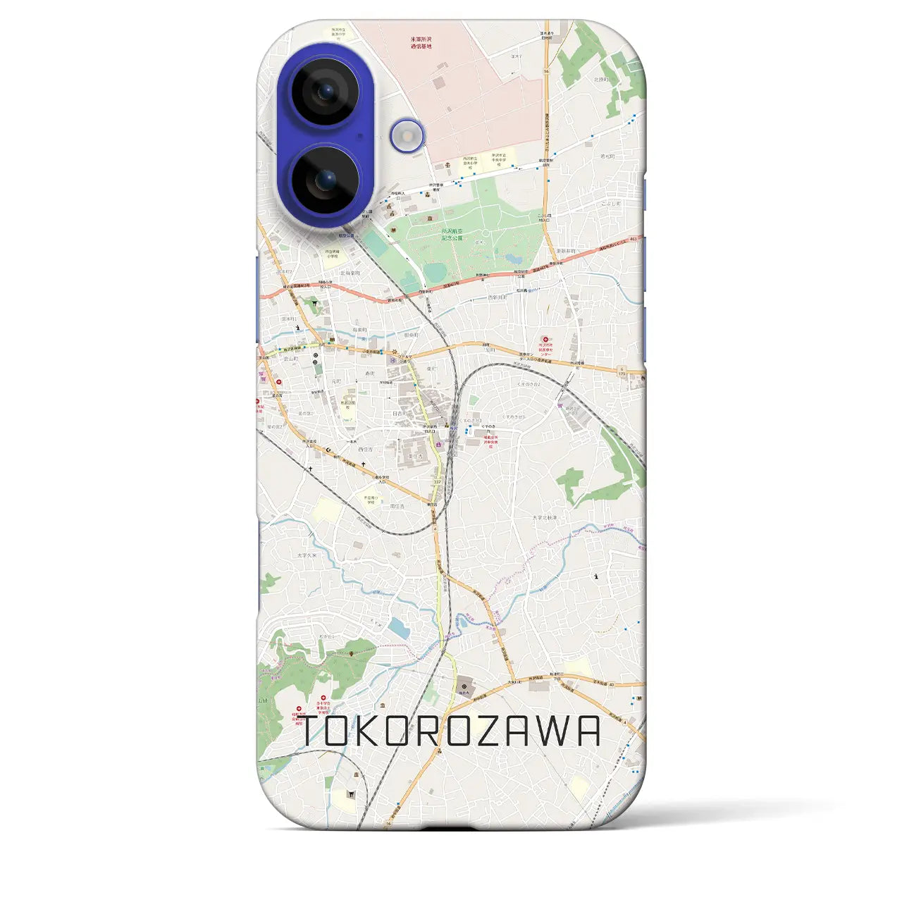 【所沢(埼玉県)】地図柄iPhoneケース(バックカバータイプ)ナチュラル・iPhone 16 Pro Max 用