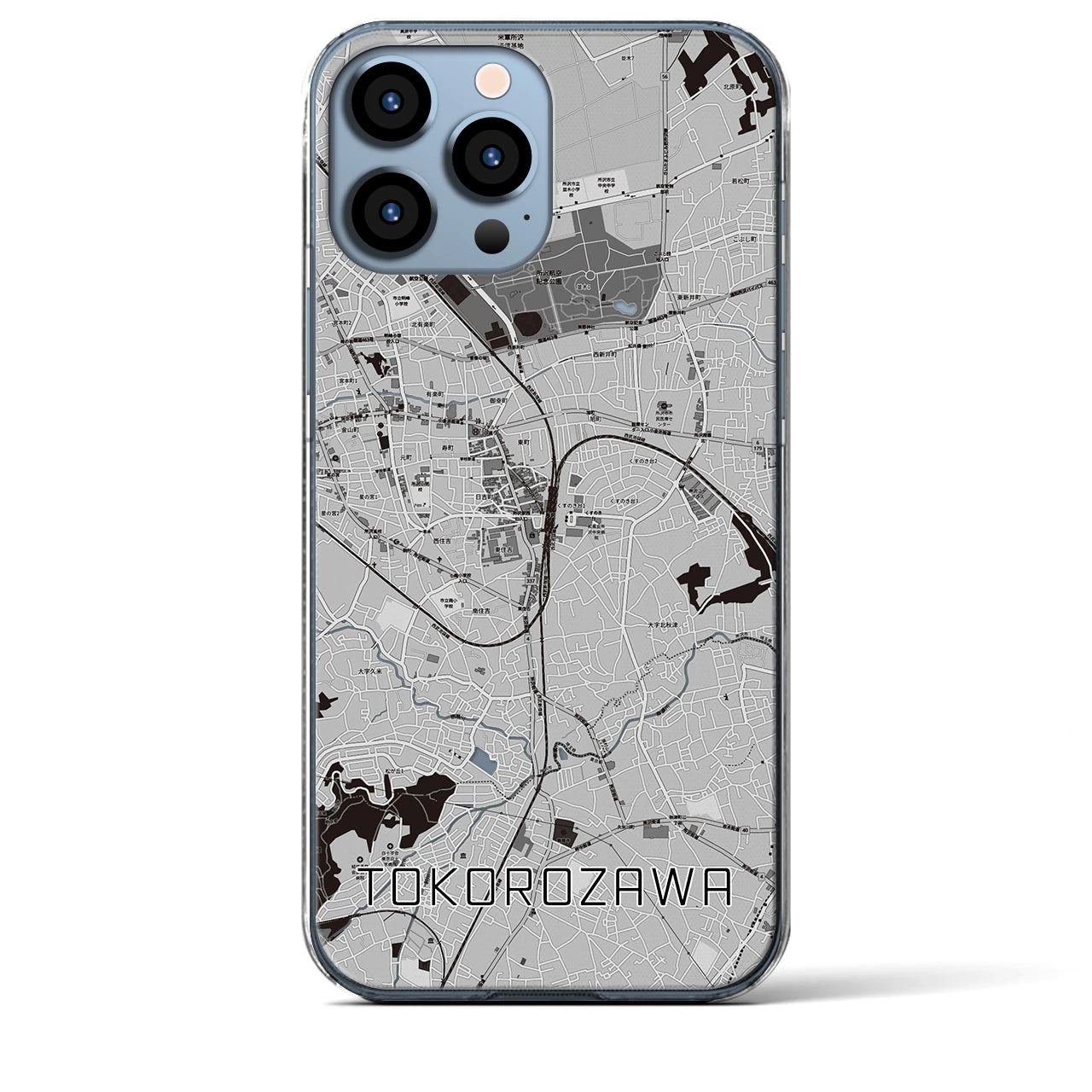 【所沢(埼玉県)】地図柄iPhoneケース(クリアタイプ)