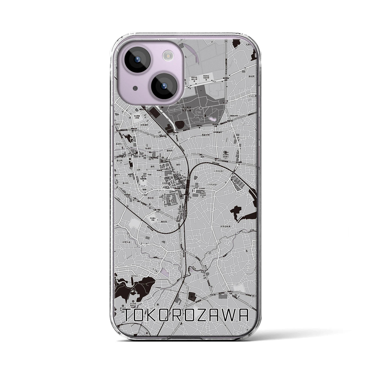 【所沢(埼玉県)】地図柄iPhoneケース(クリアタイプ)