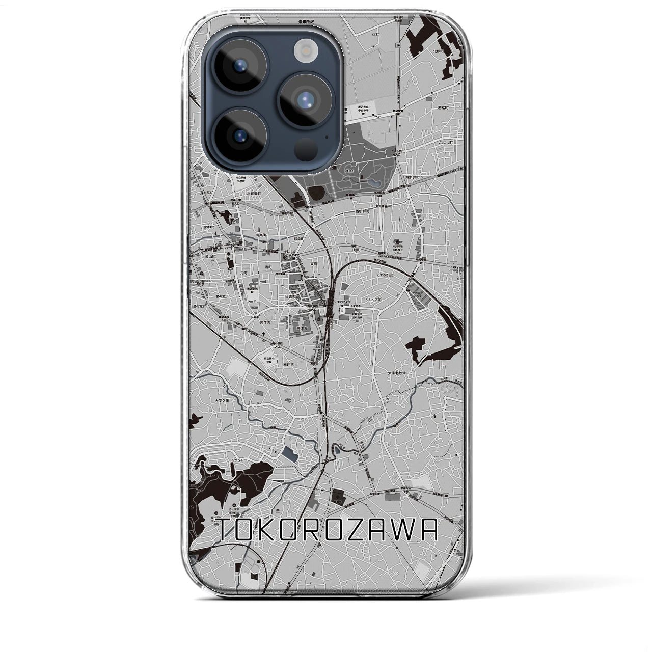 【所沢(埼玉県)】地図柄iPhoneケース(クリアタイプ)