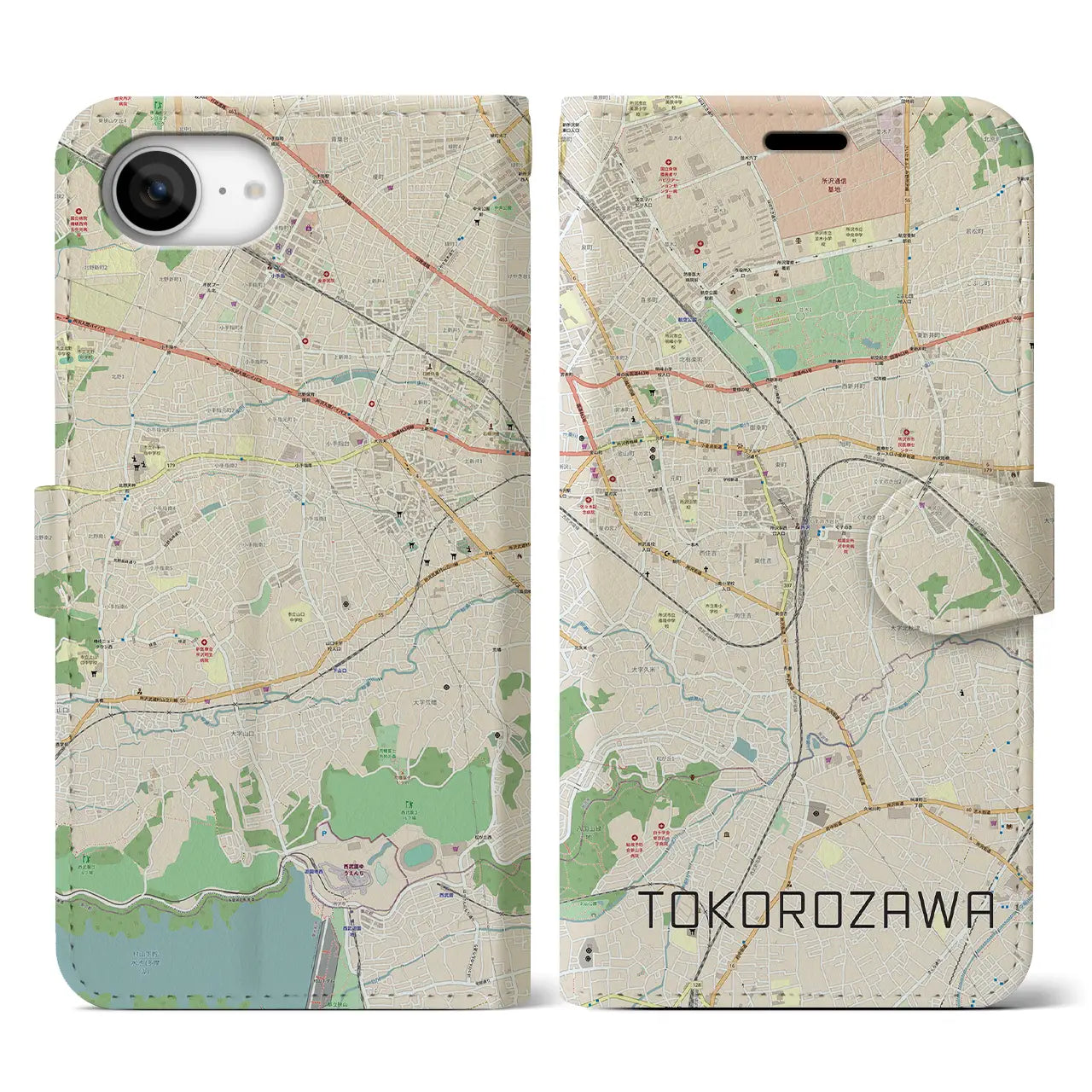 【所沢(埼玉県)】地図柄iPhoneケース(手帳タイプ)