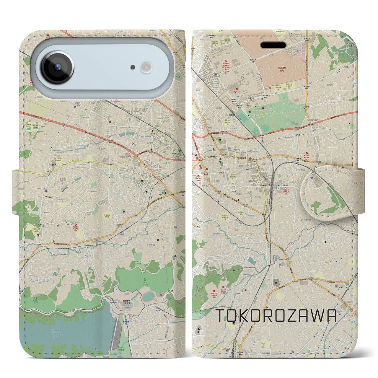 【所沢(埼玉県)】地図柄iPhoneケース(手帳タイプ)