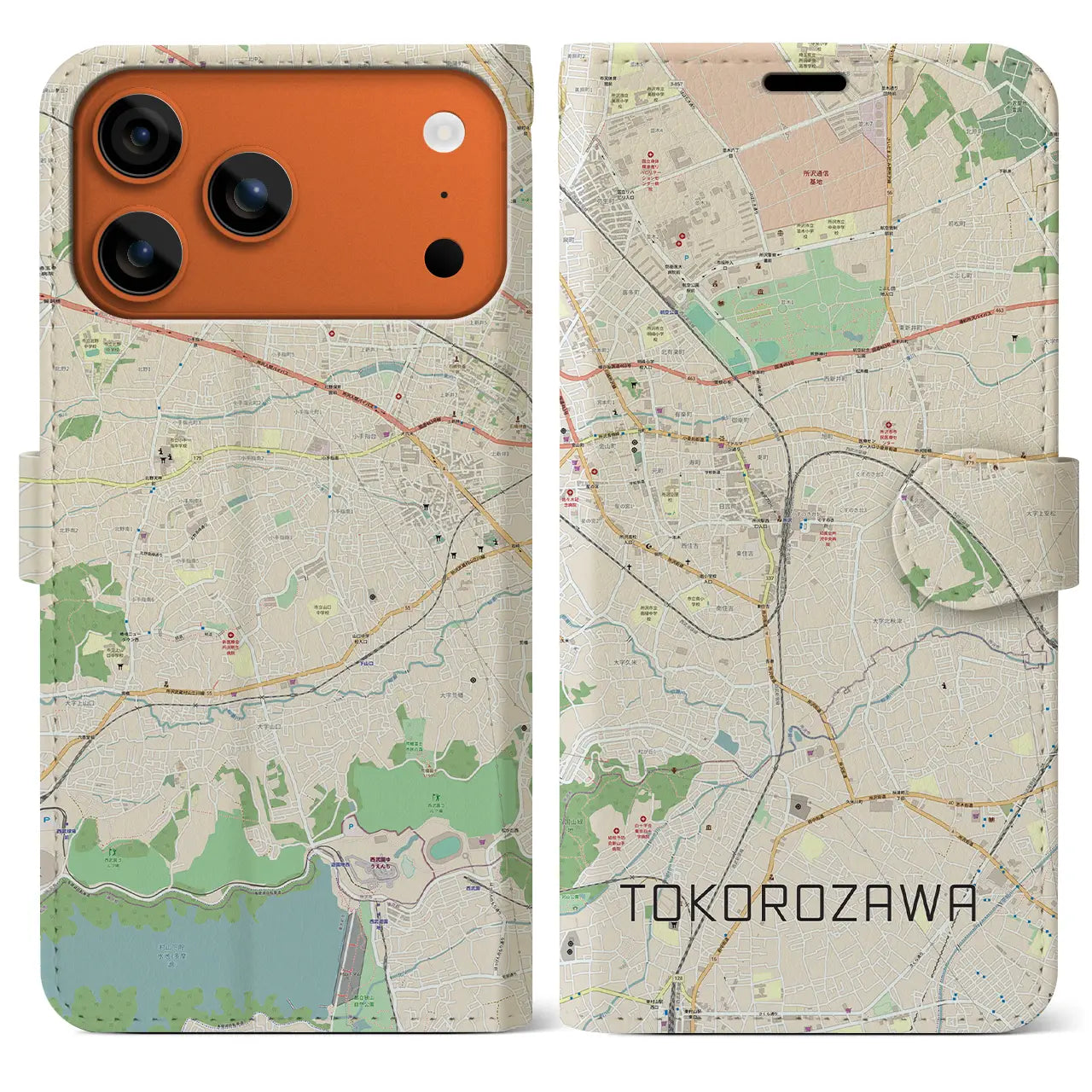 【所沢(埼玉県)】地図柄iPhoneケース(手帳タイプ)