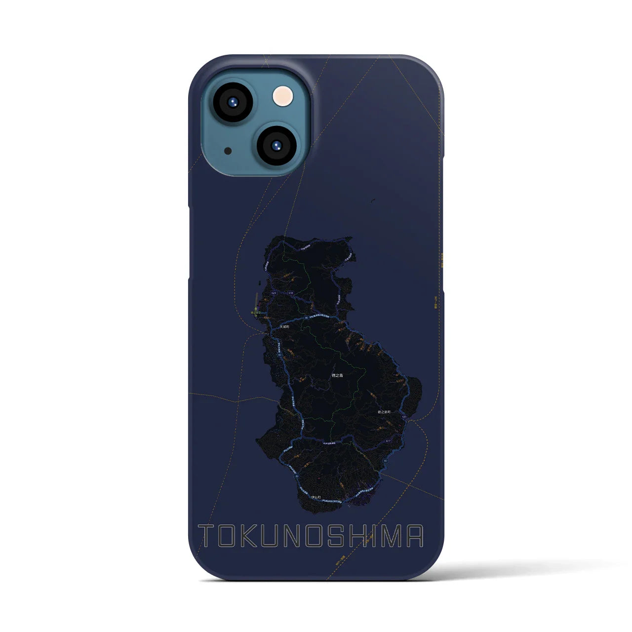 【徳之島(鹿児島県)】地図柄iPhoneケース(バックカバータイプ)