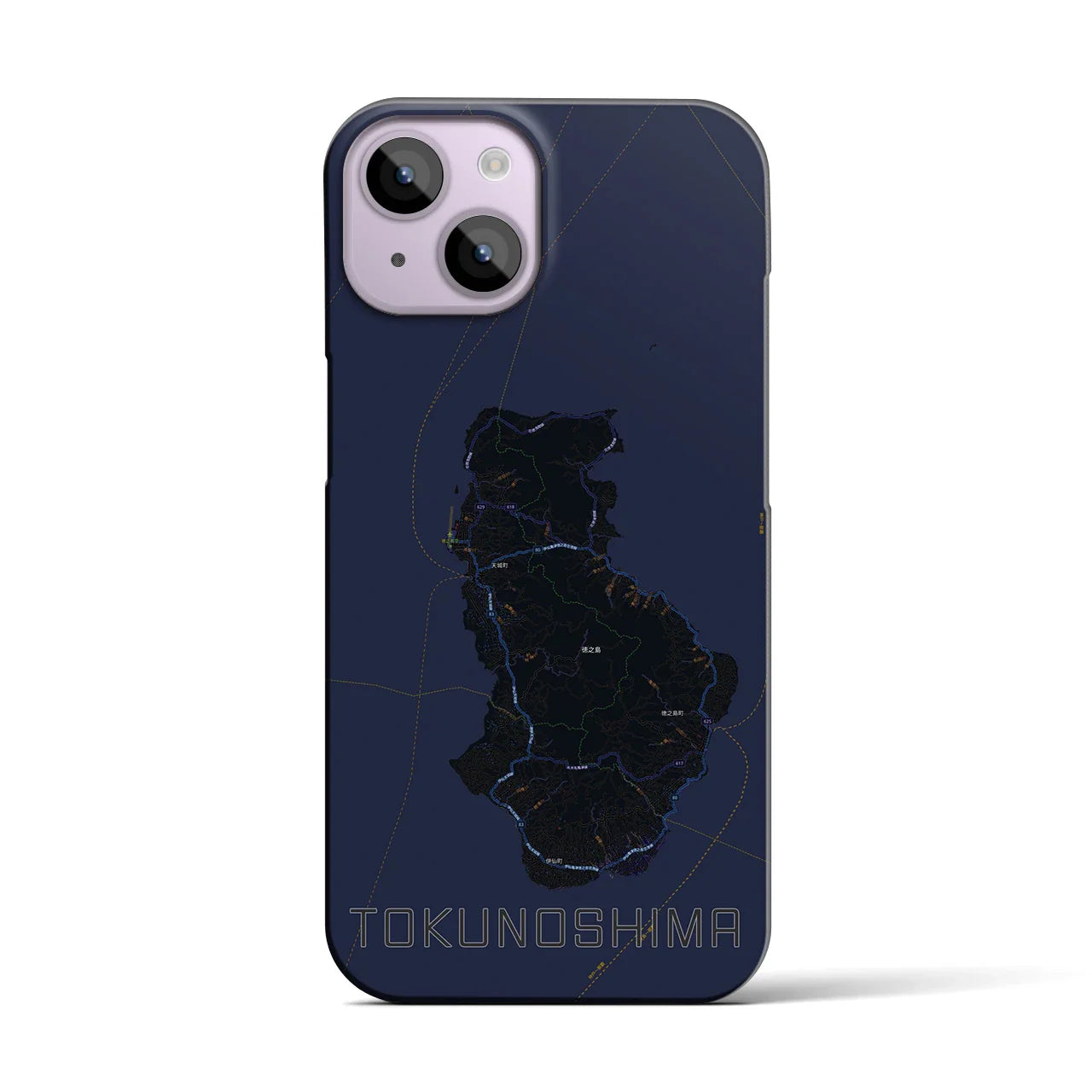 【徳之島(鹿児島県)】地図柄iPhoneケース(バックカバータイプ)