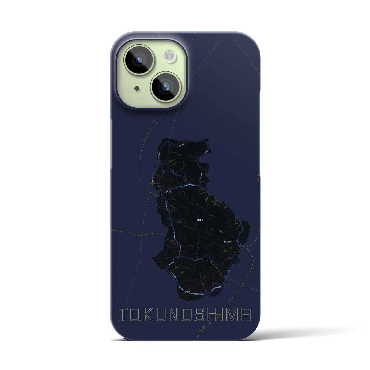 【徳之島(鹿児島県)】地図柄iPhoneケース(バックカバータイプ)