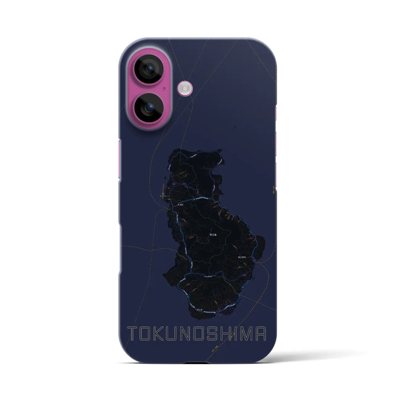【徳之島(鹿児島県)】地図柄iPhoneケース(バックカバータイプ)