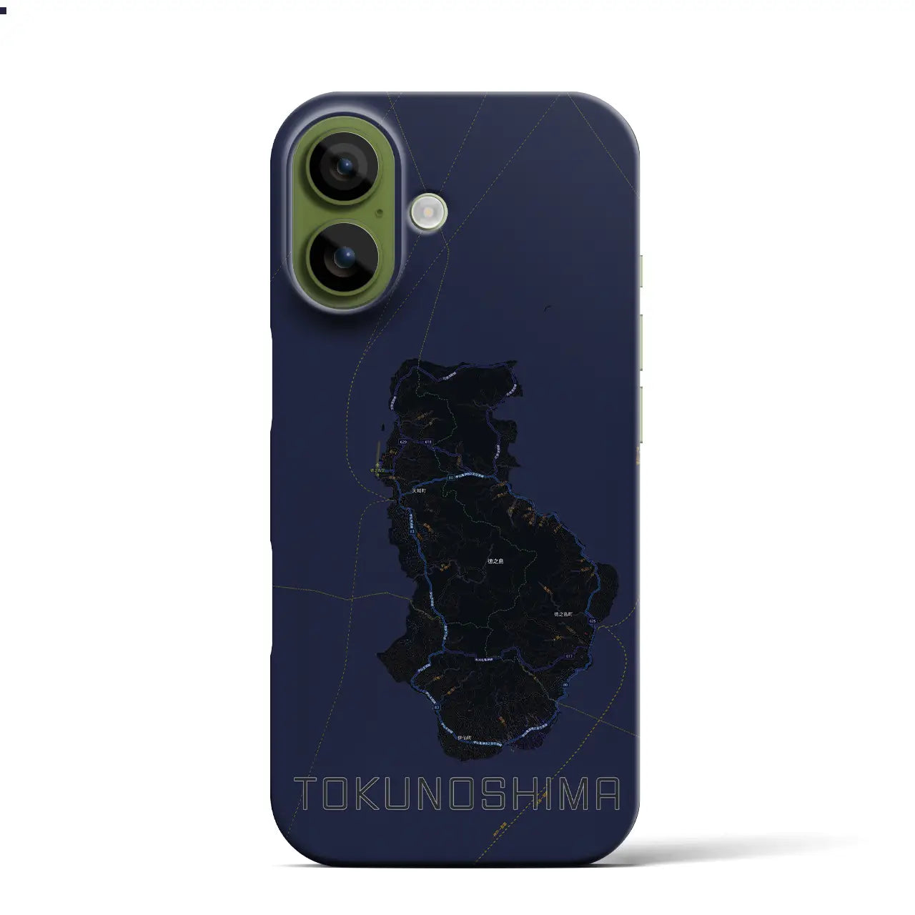 【徳之島(鹿児島県)】地図柄iPhoneケース(バックカバータイプ)