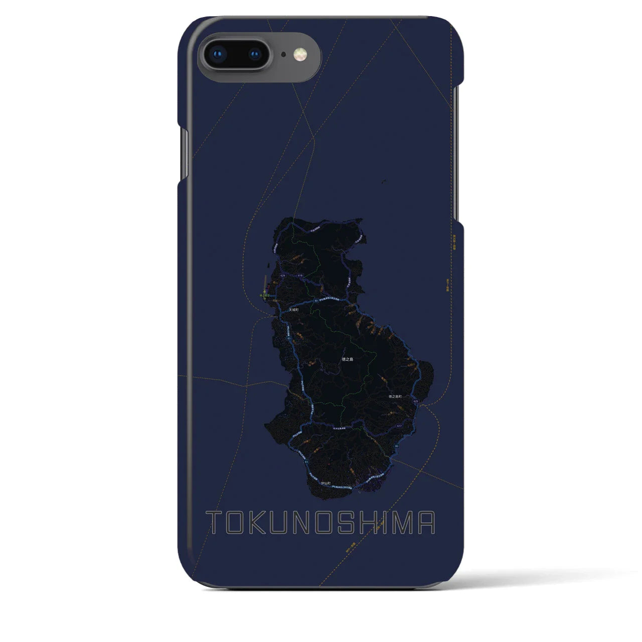 【徳之島(鹿児島県)】地図柄iPhoneケース(バックカバータイプ)