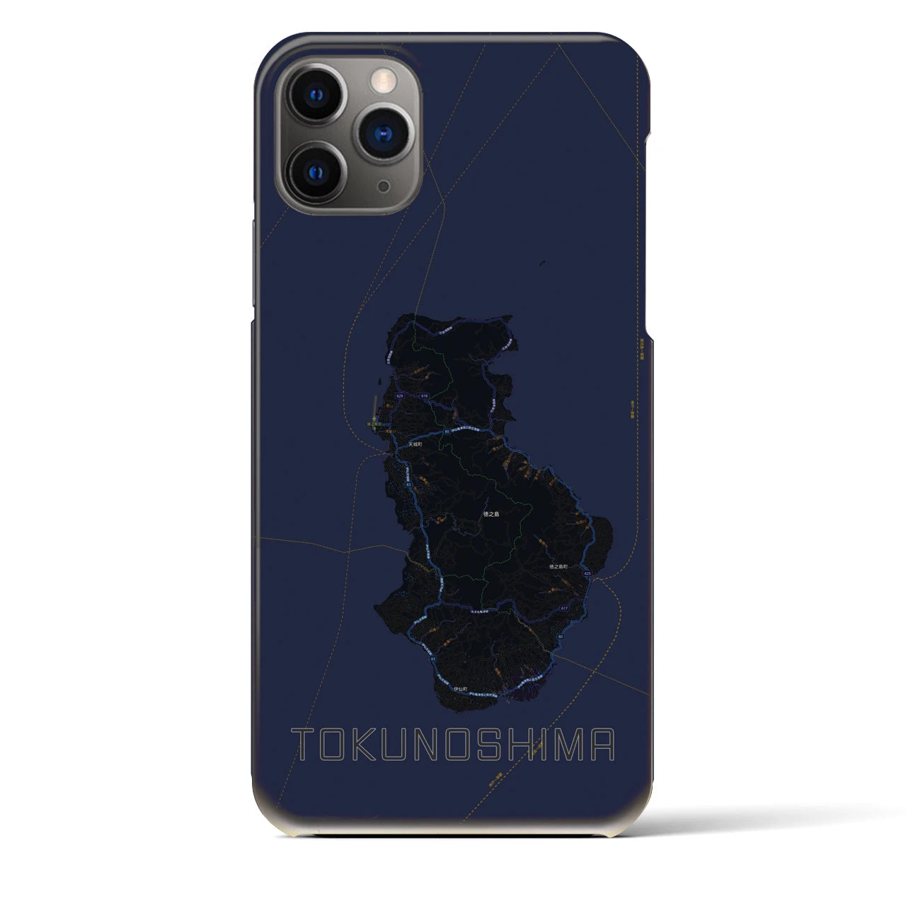 【徳之島(鹿児島県)】地図柄iPhoneケース(バックカバータイプ)