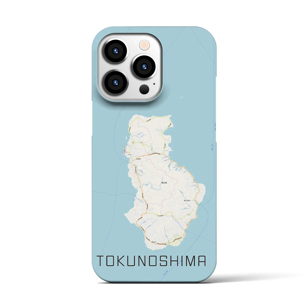 【徳之島(鹿児島県)】地図柄iPhoneケース(バックカバータイプ)