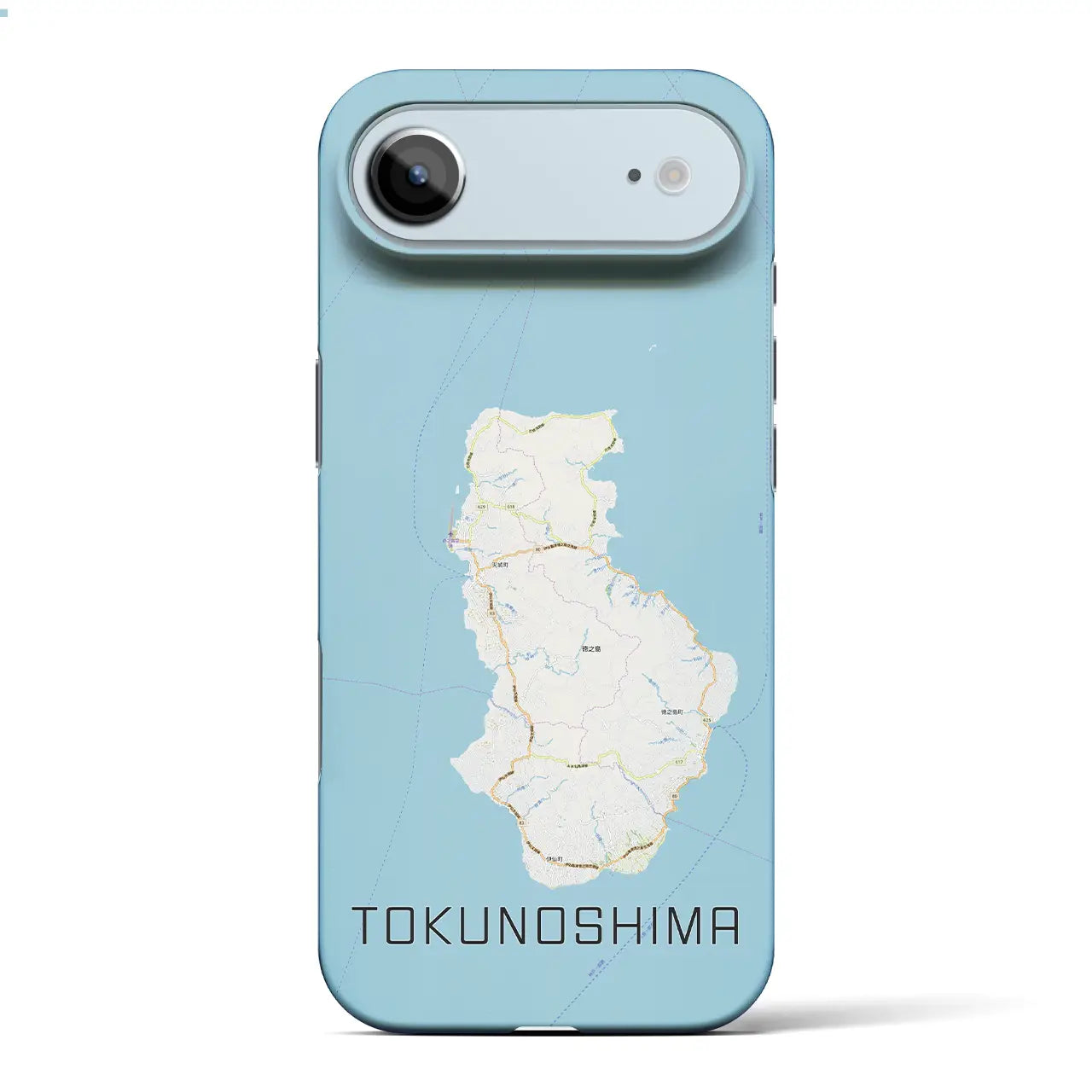 【徳之島(鹿児島県)】地図柄iPhoneケース(バックカバータイプ)ブラック・iPhone 17 Pro Max 用
