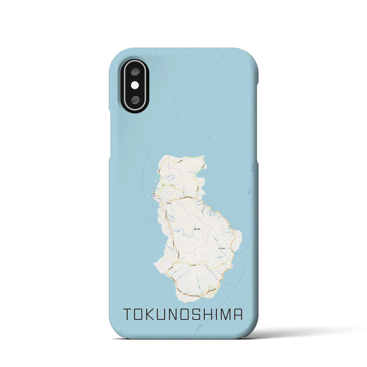 【徳之島(鹿児島県)】地図柄iPhoneケース(バックカバータイプ)