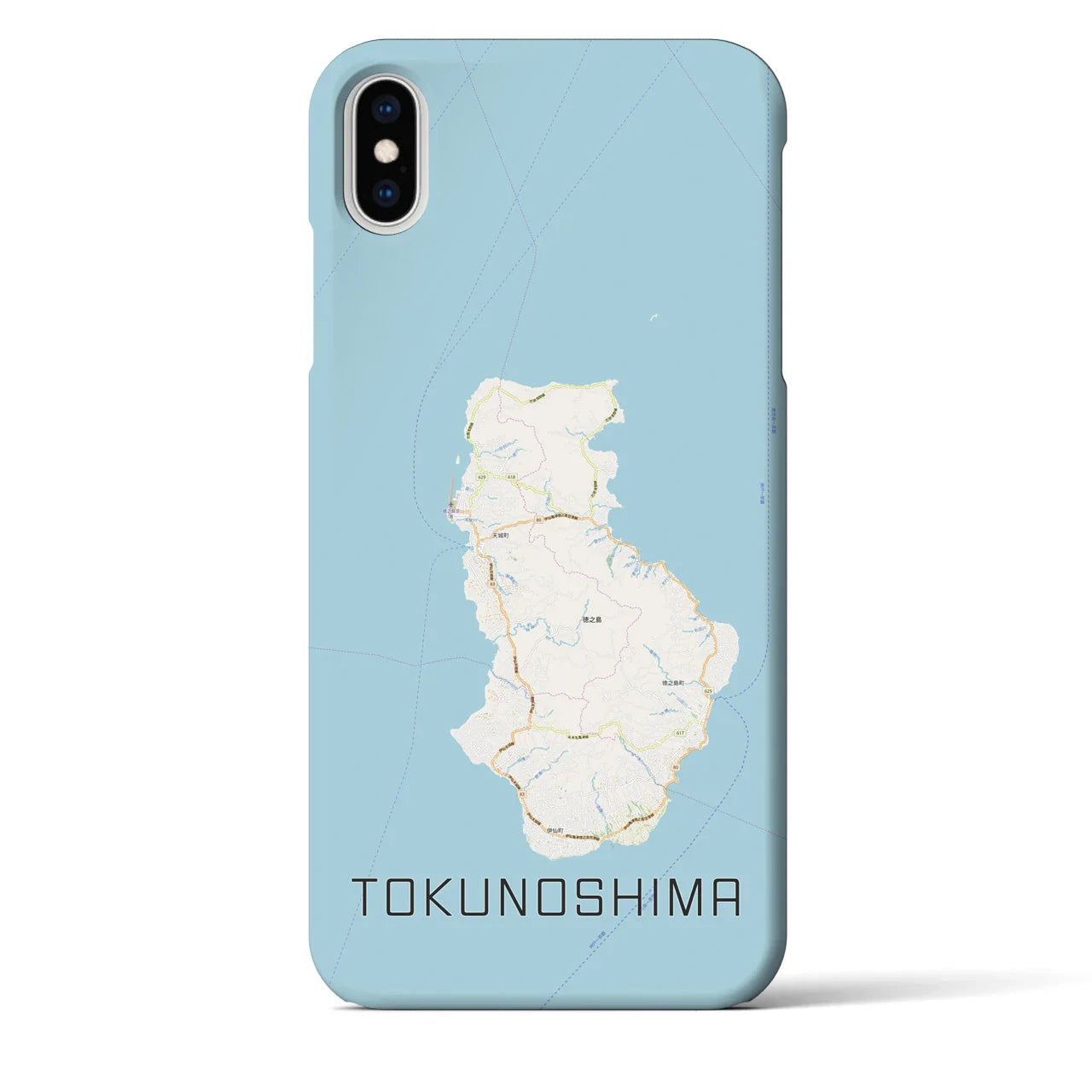 【徳之島(鹿児島県)】地図柄iPhoneケース(バックカバータイプ)
