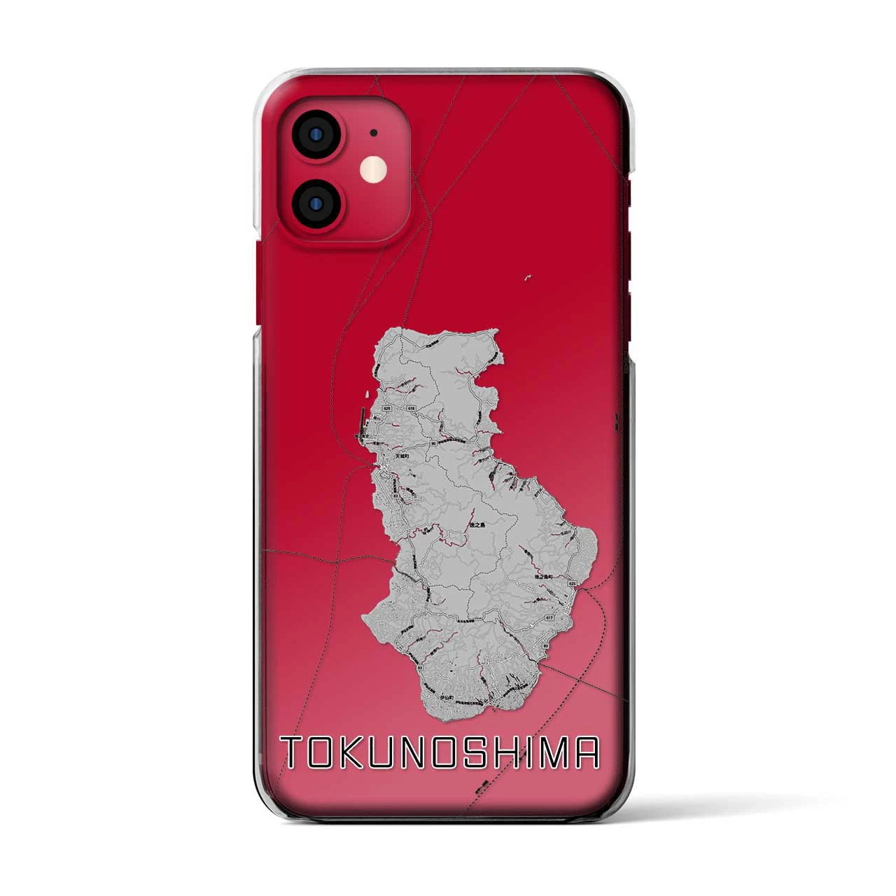 【徳之島(鹿児島県)】地図柄iPhoneケース(クリアタイプ)
