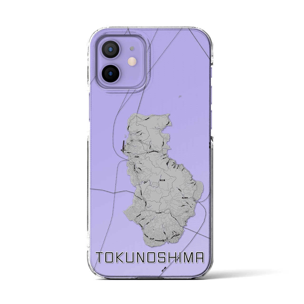 【徳之島(鹿児島県)】地図柄iPhoneケース(クリアタイプ)