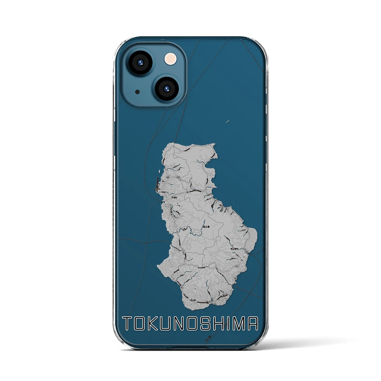【徳之島(鹿児島県)】地図柄iPhoneケース(クリアタイプ)