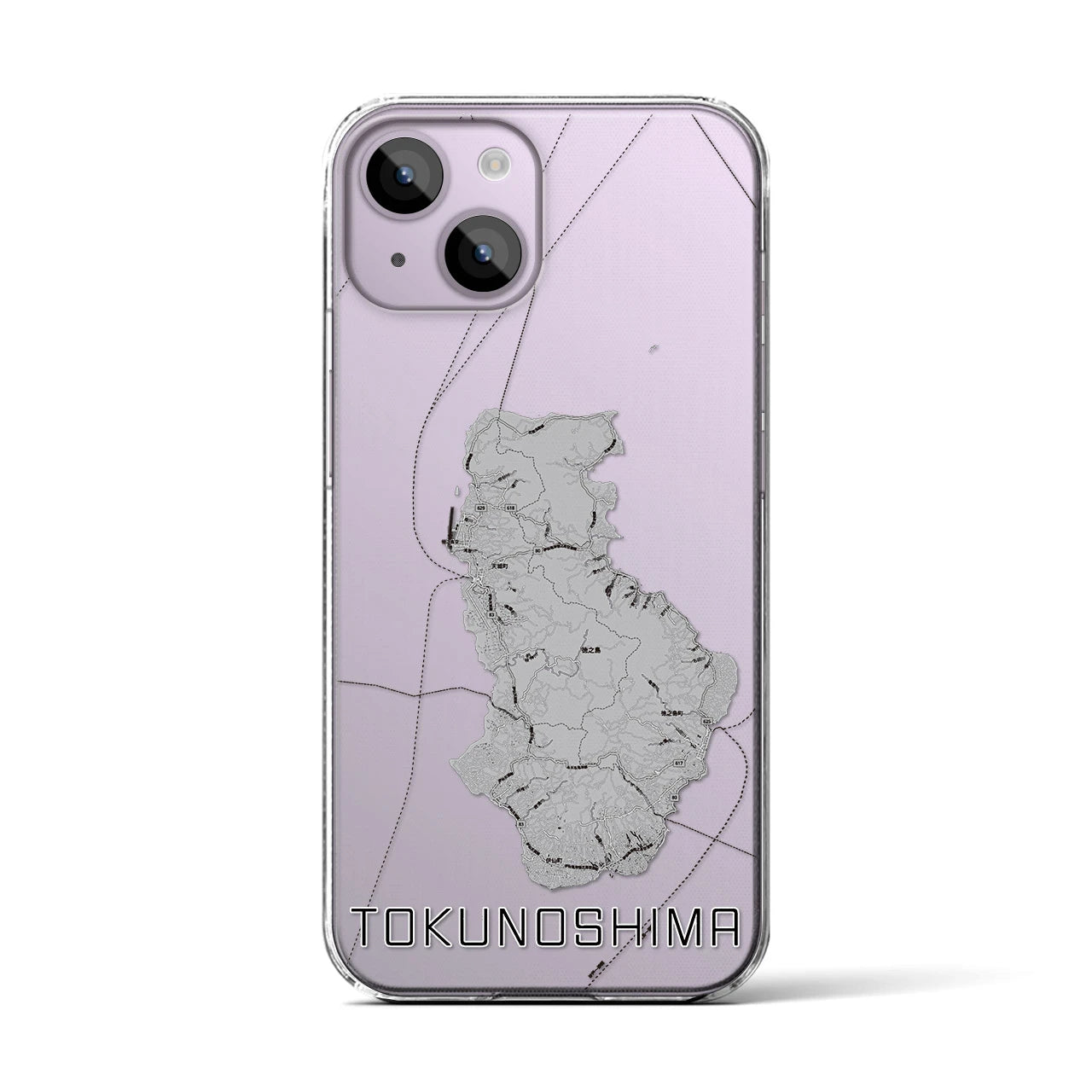 【徳之島(鹿児島県)】地図柄iPhoneケース(クリアタイプ)