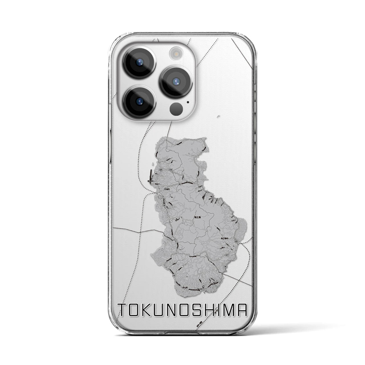 【徳之島(鹿児島県)】地図柄iPhoneケース(クリアタイプ)