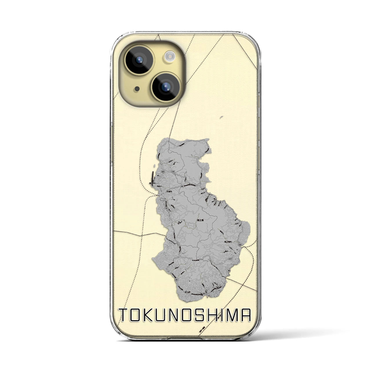 【徳之島(鹿児島県)】地図柄iPhoneケース(クリアタイプ)