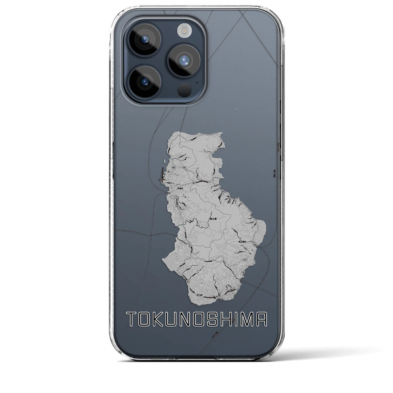 【徳之島(鹿児島県)】地図柄iPhoneケース(クリアタイプ)
