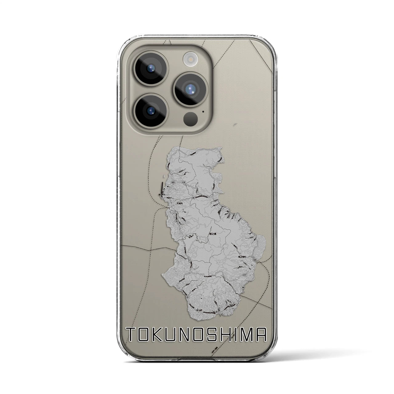 【徳之島(鹿児島県)】地図柄iPhoneケース(クリアタイプ)