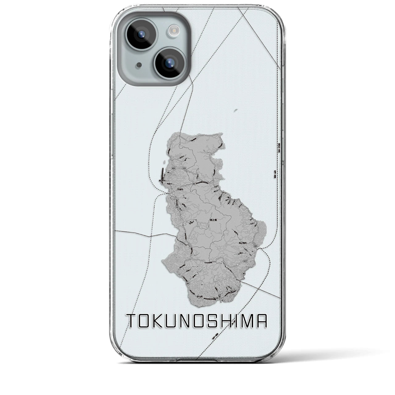 【徳之島(鹿児島県)】地図柄iPhoneケース(クリアタイプ)