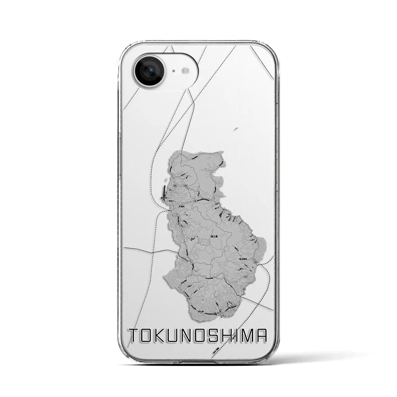 【徳之島(鹿児島県)】地図柄iPhoneケース(クリアタイプ)