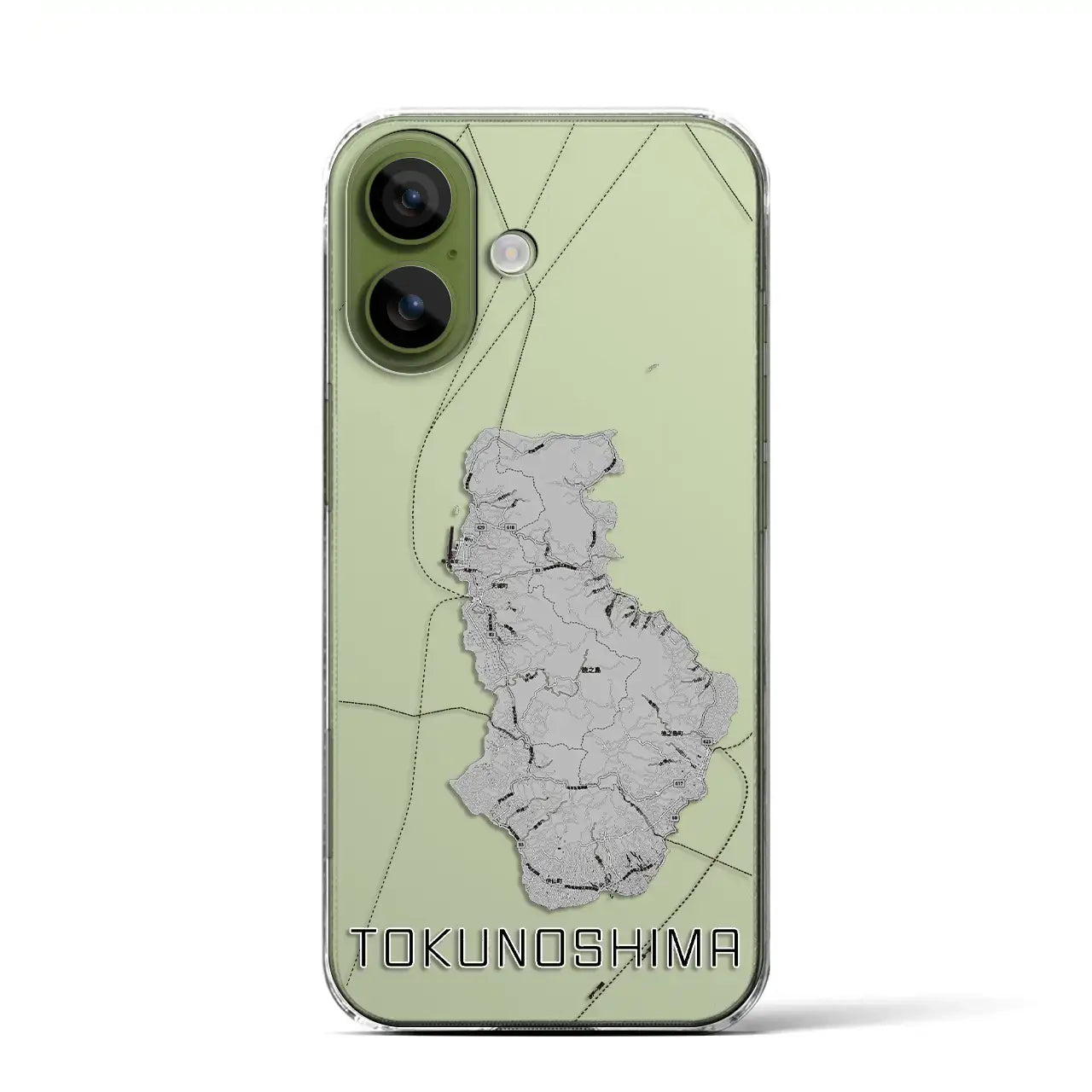 【徳之島(鹿児島県)】地図柄iPhoneケース(クリアタイプ)モノトーン・iPhone 17 Pro Max 用