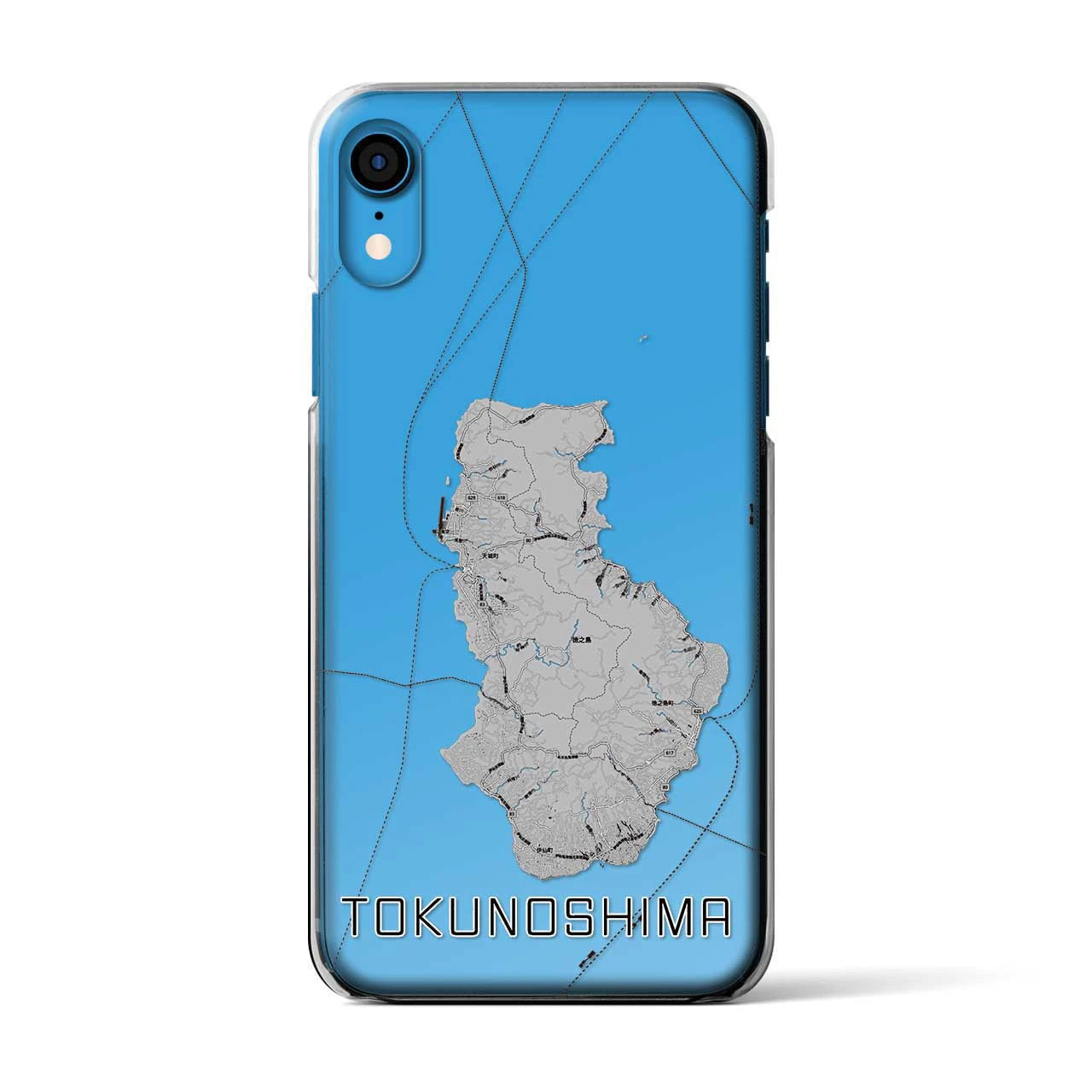 【徳之島(鹿児島県)】地図柄iPhoneケース(クリアタイプ)
