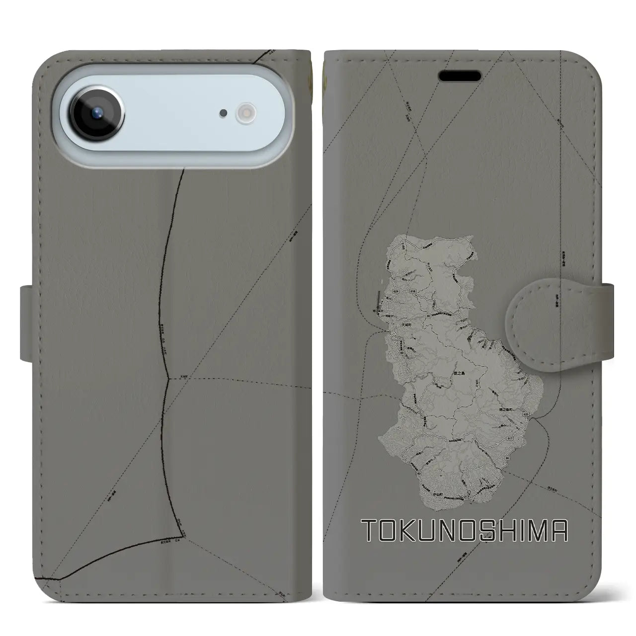 【徳之島(鹿児島県)】地図柄iPhoneケース(手帳タイプ)