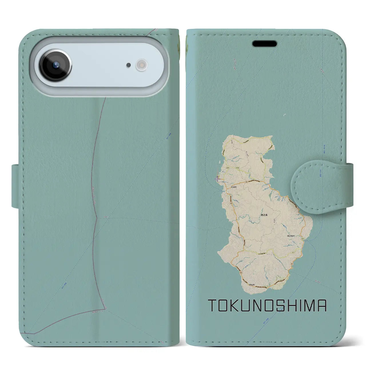 【徳之島(鹿児島県)】地図柄iPhoneケース(手帳タイプ)