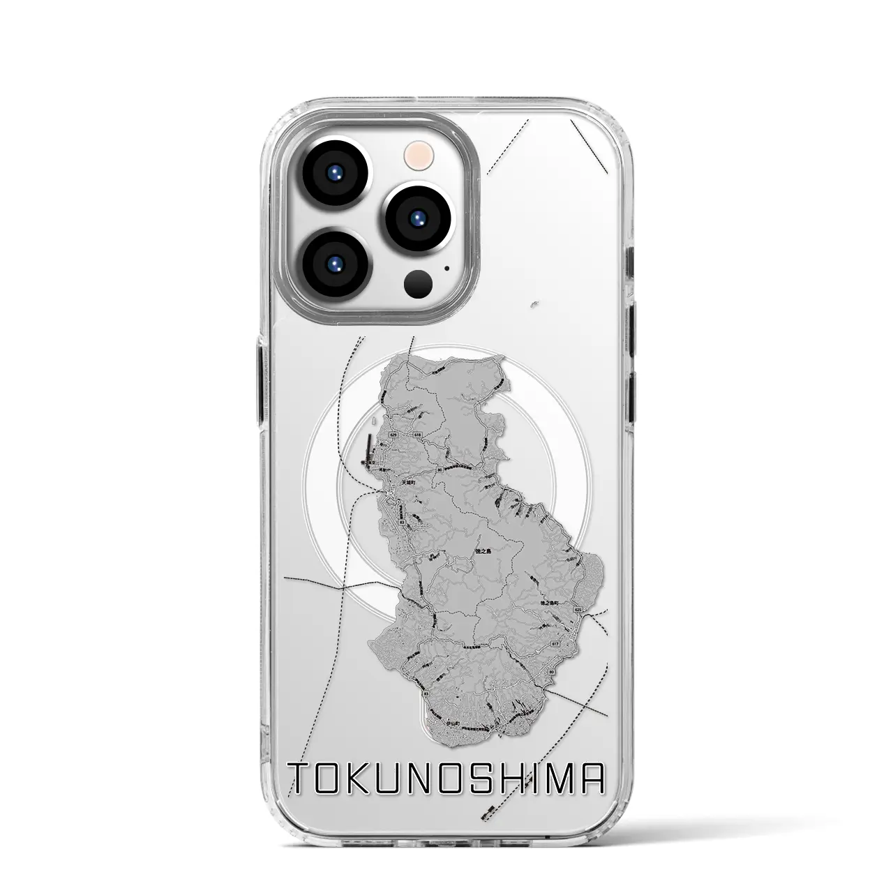 【徳之島(鹿児島県)】地図柄iPhoneケース(MagSafeタイプ)