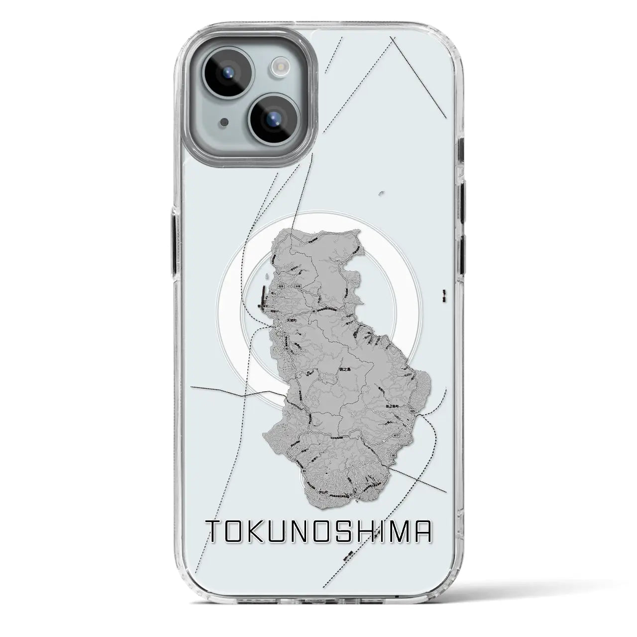 【徳之島(鹿児島県)】地図柄iPhoneケース(MagSafeタイプ)