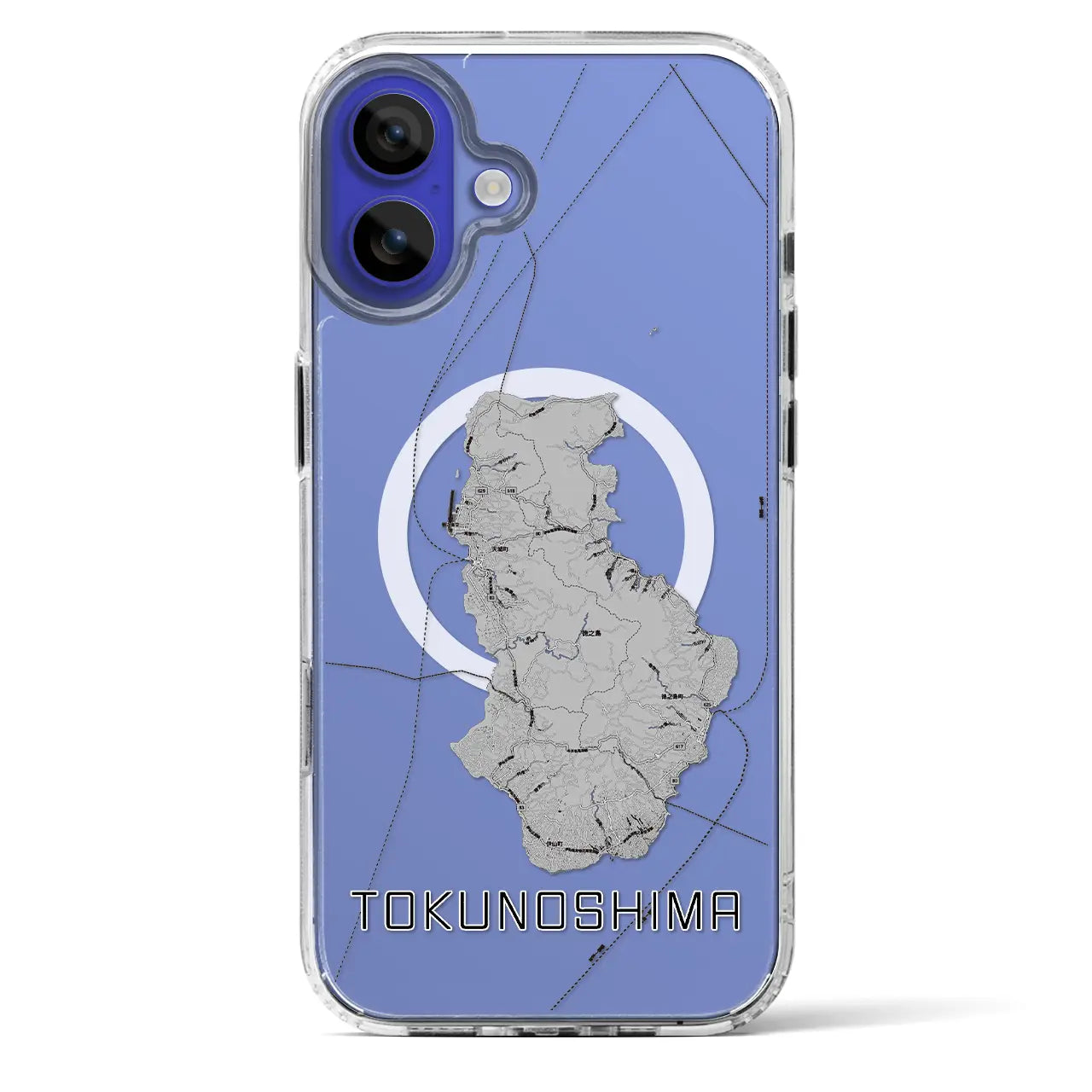 【徳之島(鹿児島県)】地図柄iPhoneケース(MagSafeタイプ)