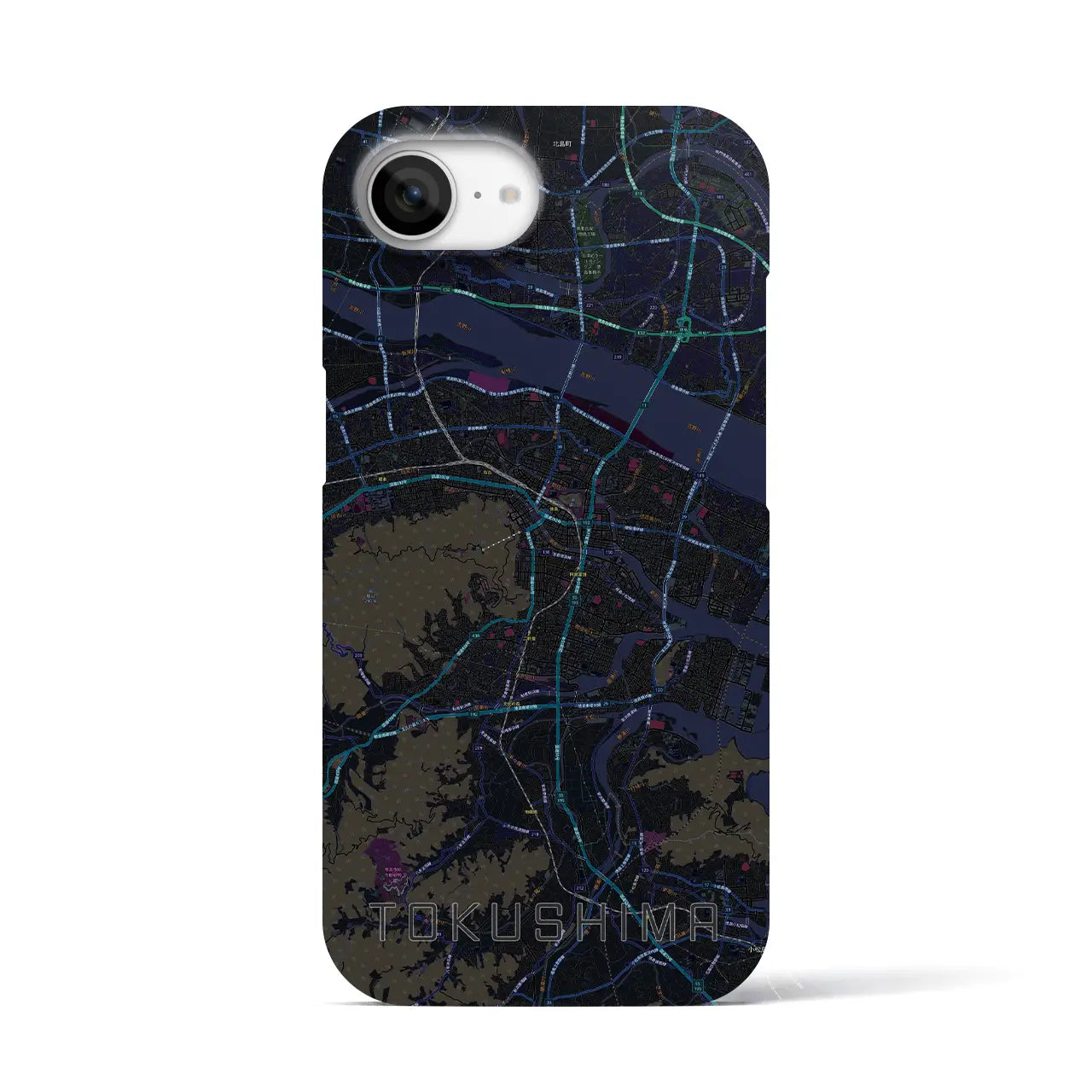 【徳島(徳島県)】地図柄iPhoneケース(バックカバータイプ)