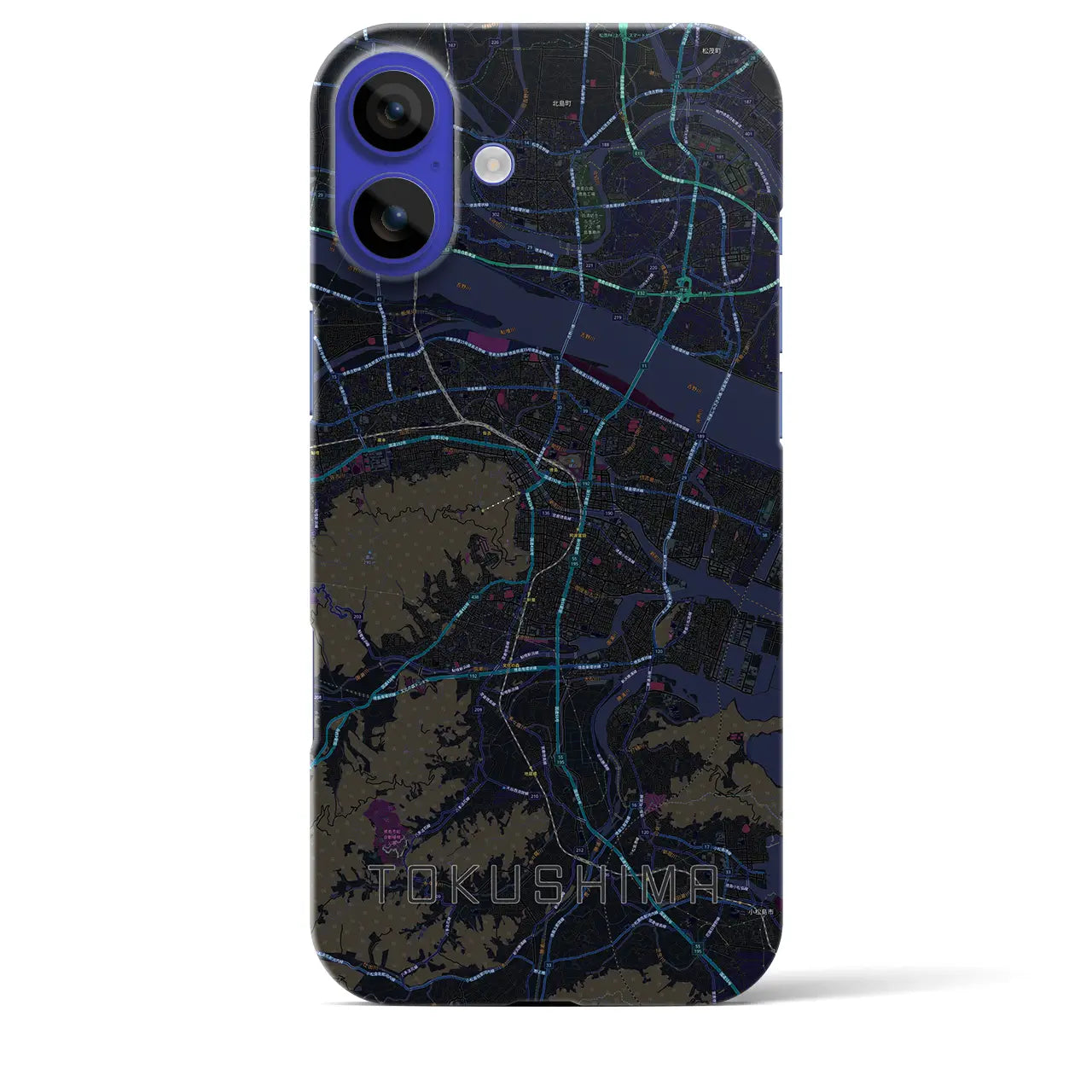 【徳島(徳島県)】地図柄iPhoneケース(バックカバータイプ)