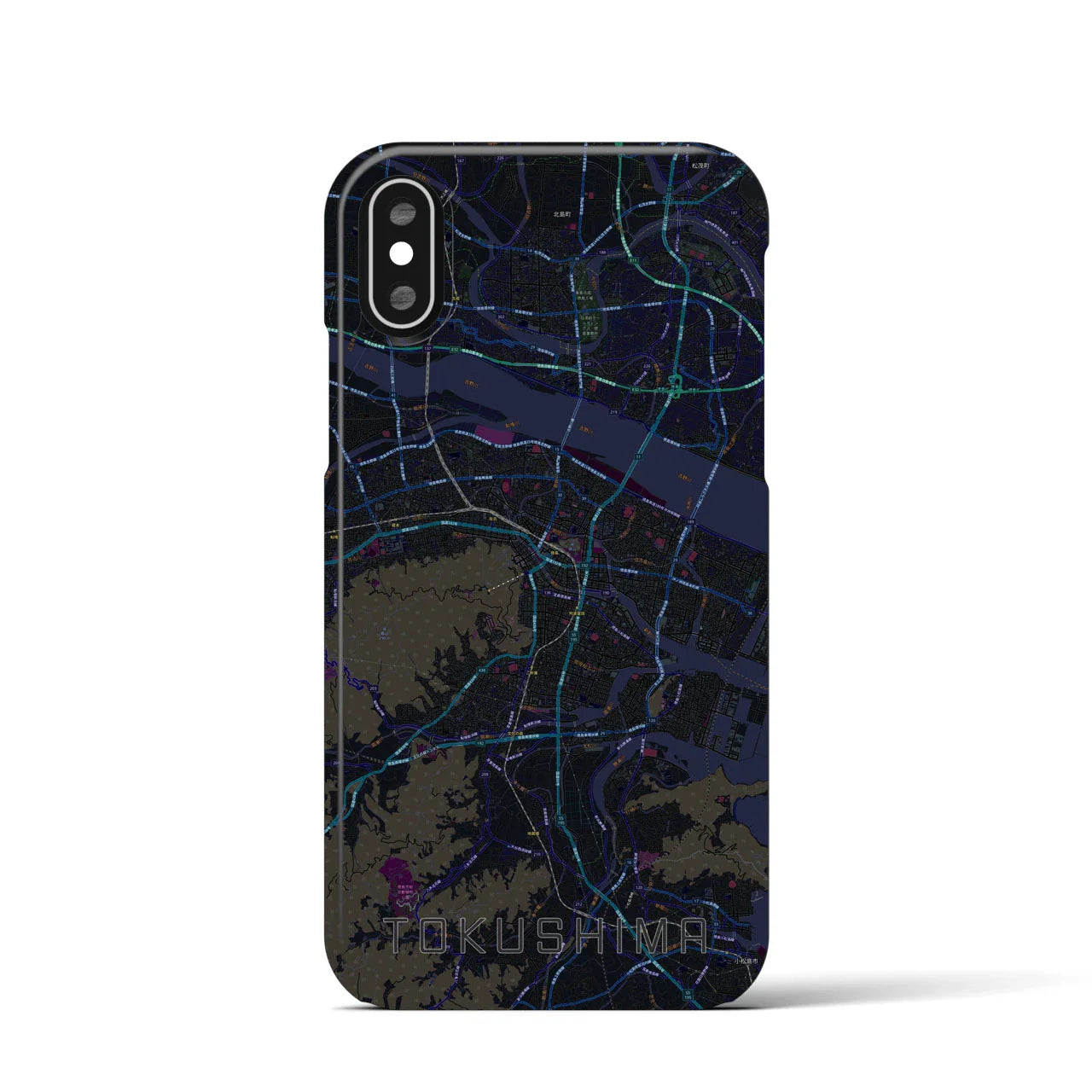 【徳島(徳島県)】地図柄iPhoneケース(バックカバータイプ)