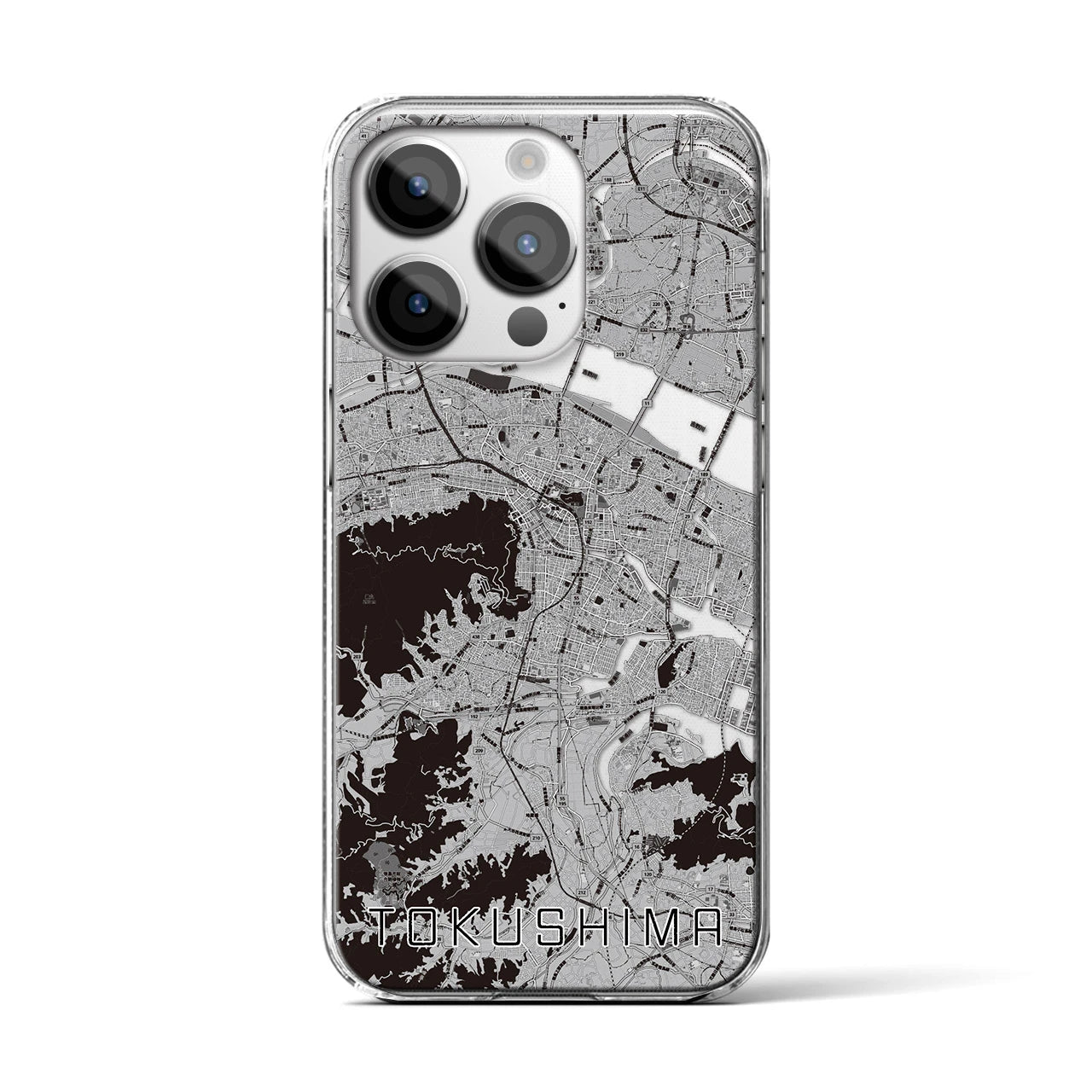 【徳島(徳島県)】地図柄iPhoneケース(クリアタイプ)