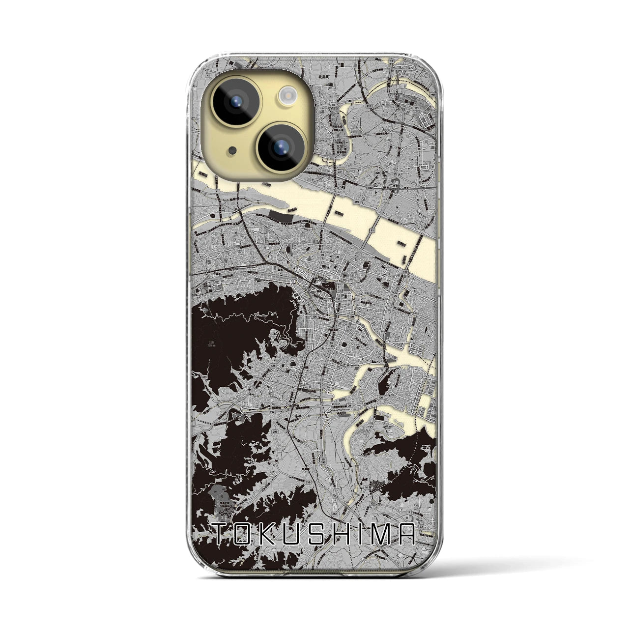 【徳島(徳島県)】地図柄iPhoneケース(クリアタイプ)