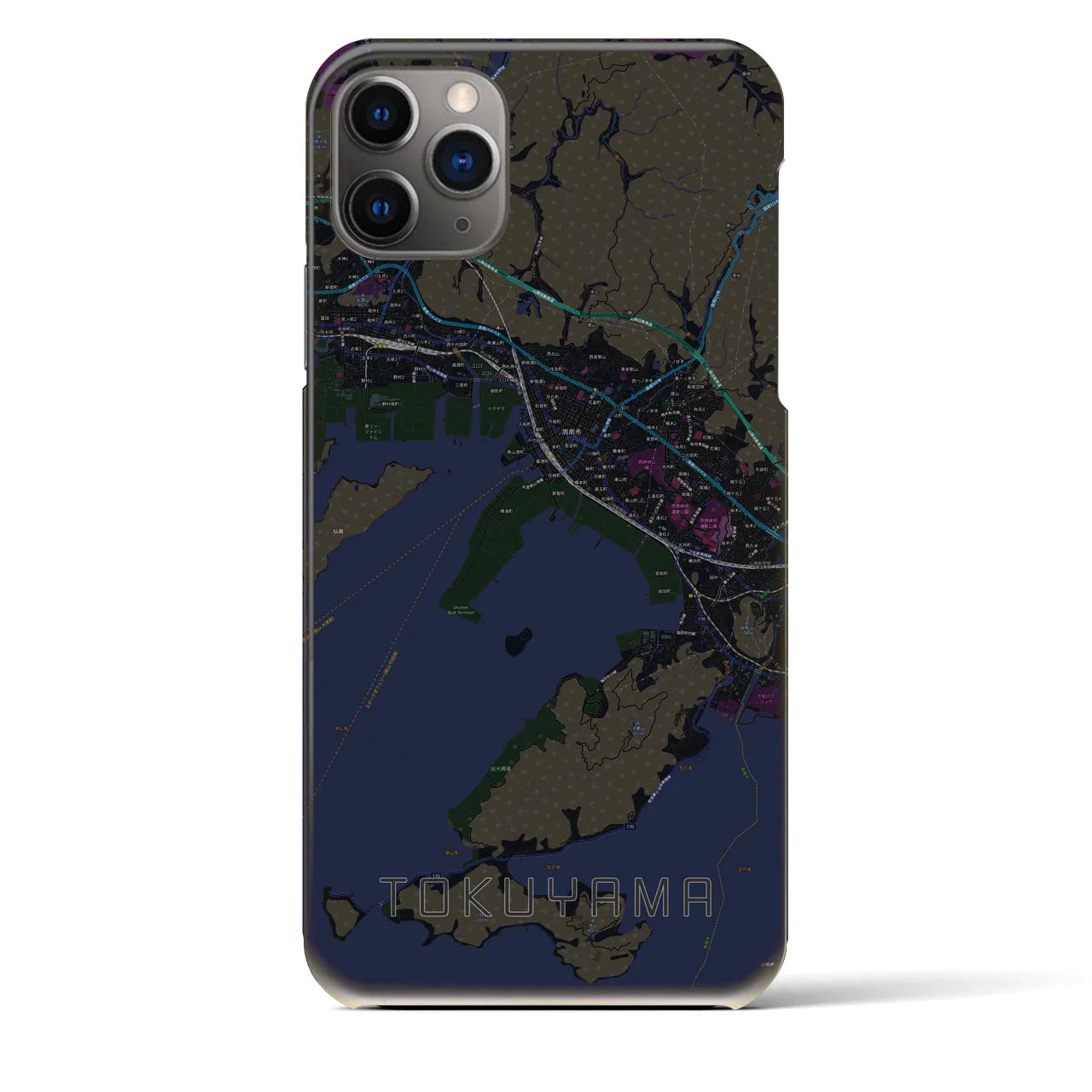 【徳山(山口県)】地図柄iPhoneケース(バックカバータイプ)